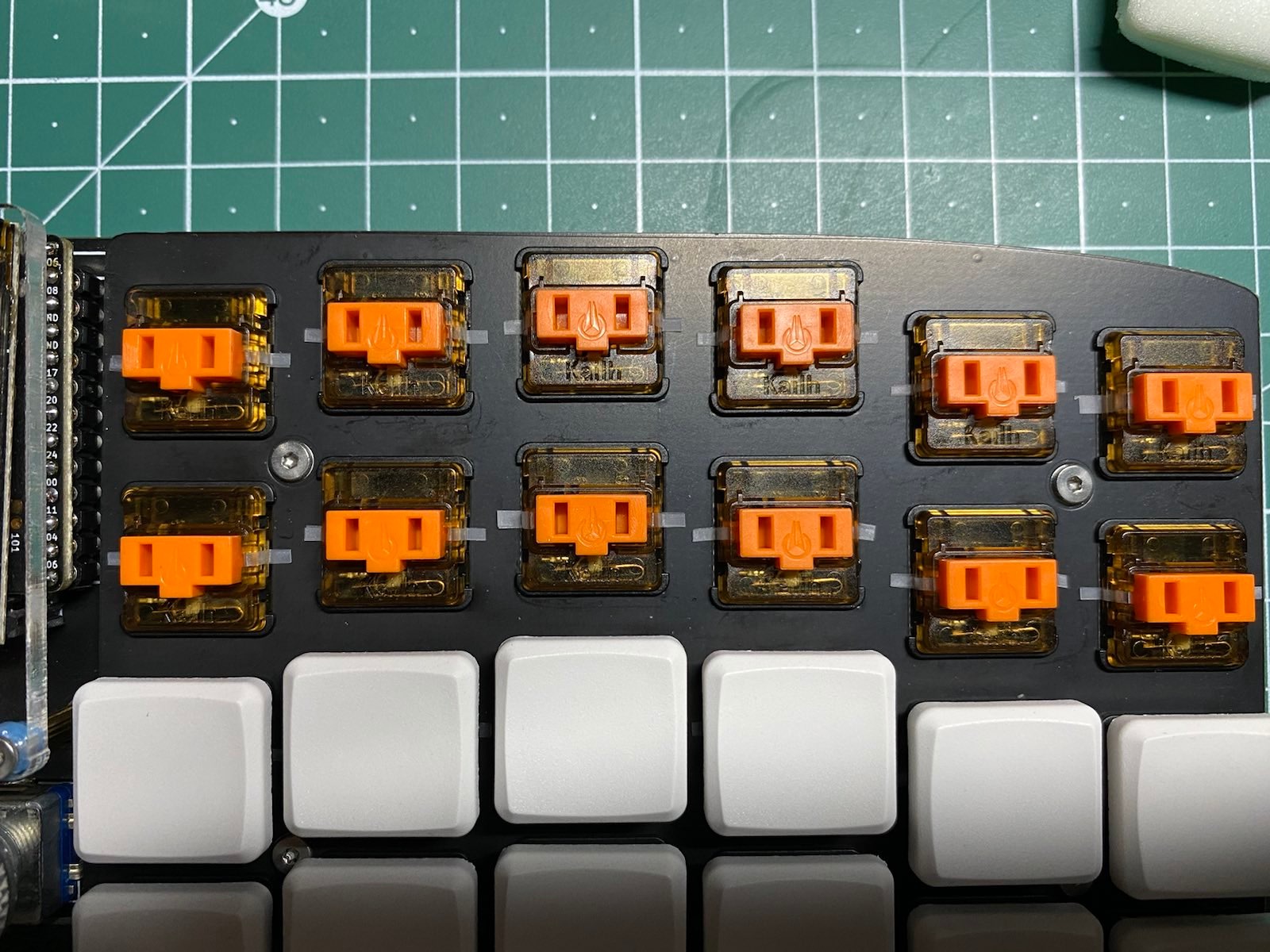 Top view with installed modded switches