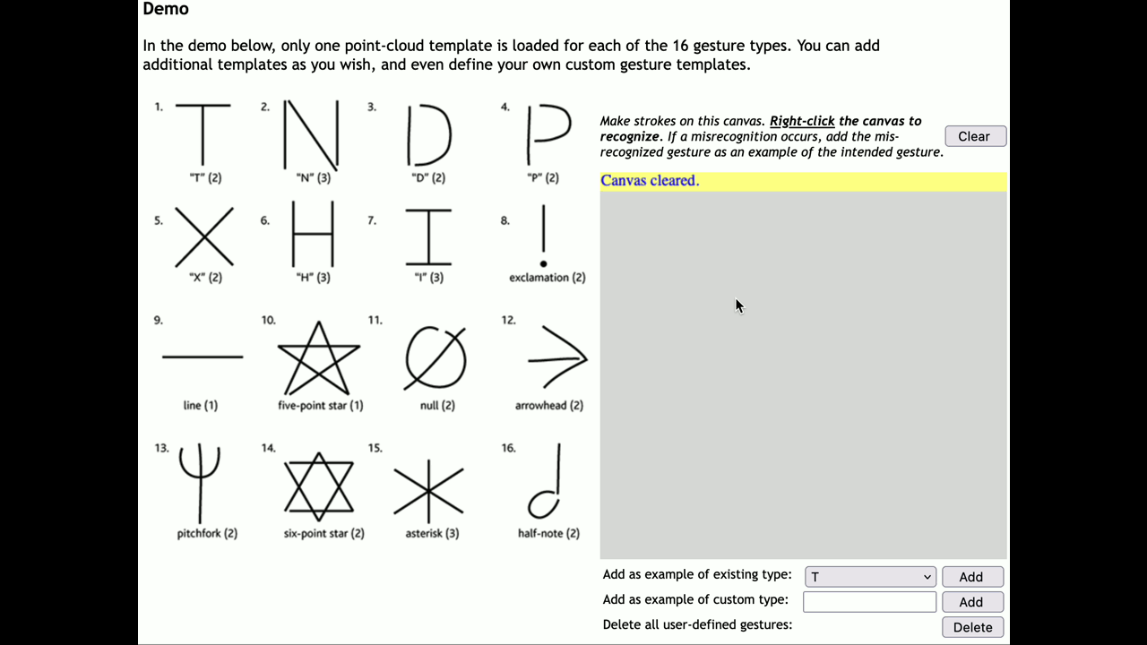 Figure 2: $Q Super-Quick Recognizer detects a predefined play symbol when drawn on a canvas.